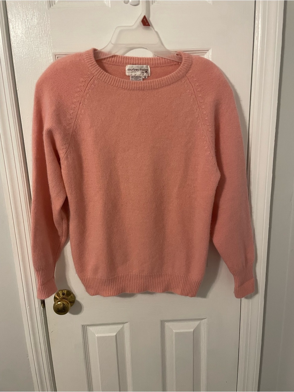 Vintage Pink Rabbit Angora Lambs Wool Crewneck Sweater Size Medium